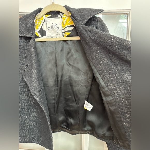 Vintage An Original Milly of New York Double-Breasted Blazer Silk Linen Size 4 S - Picture 5 of 13